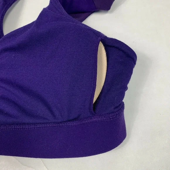 Lululemon Purple Racerback Mesh Workout Athletic Padded Sports Bra Women’s 4 - Picture 5 of 9